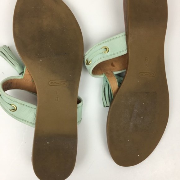 COACH Sheena Fringe Sandals Mint Size 9 - Picture 10 of 12